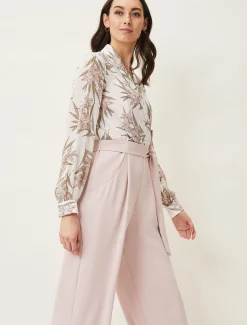 Gracen Palm Print Bodice Jumpsuit