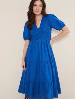 Gretta Broderie Midi Dress