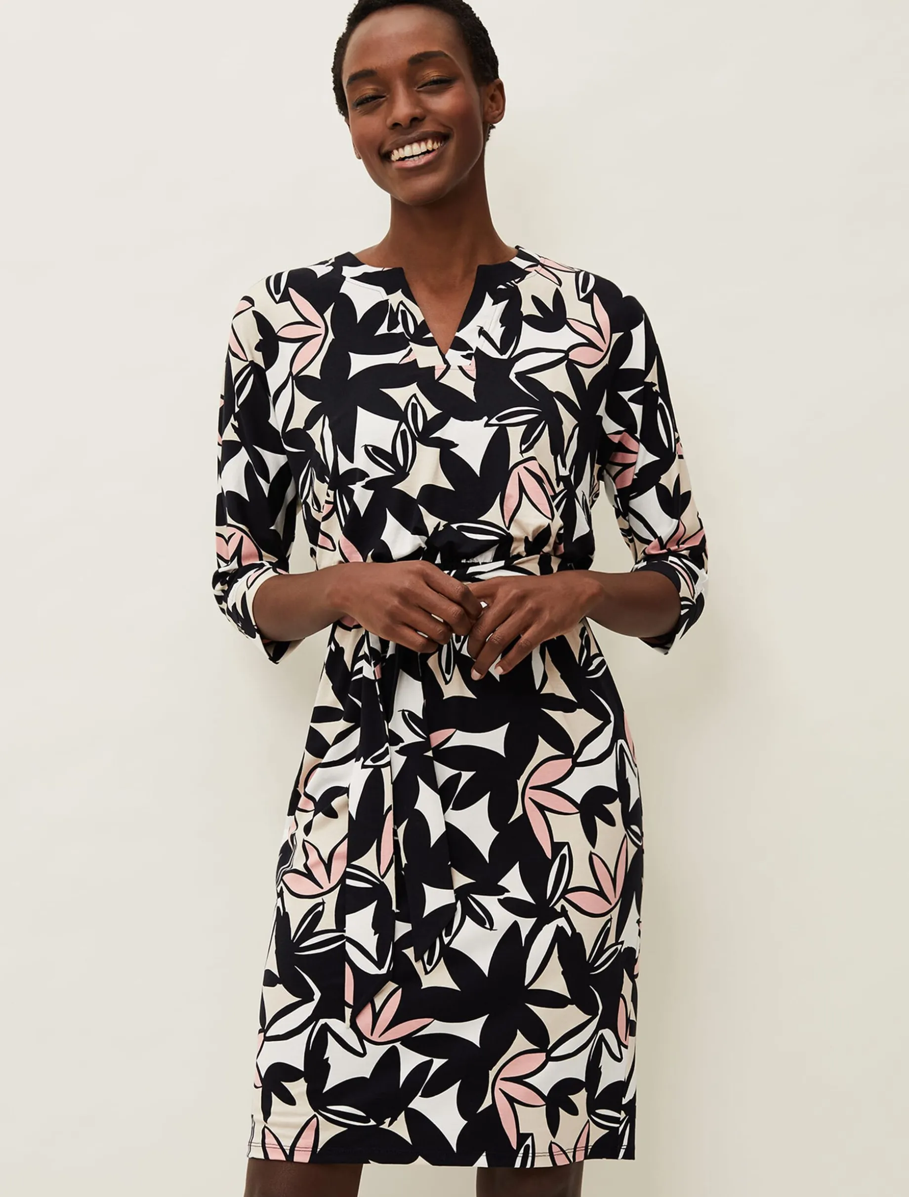 Gwin Leaf Print Dress