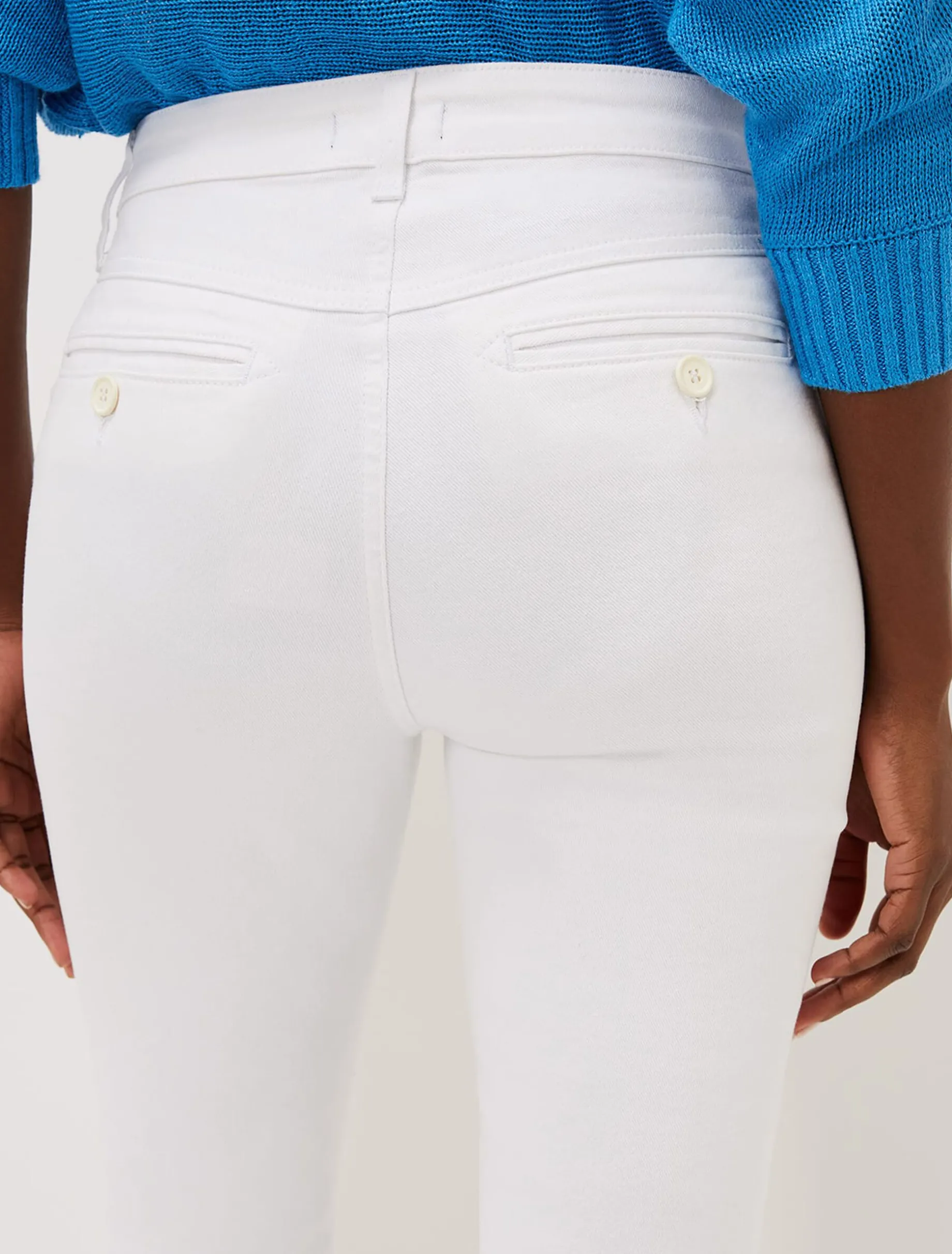 Hailee Topstitch Skinny Jeans Short