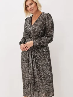 Haisley Sequin Sleeved Dress