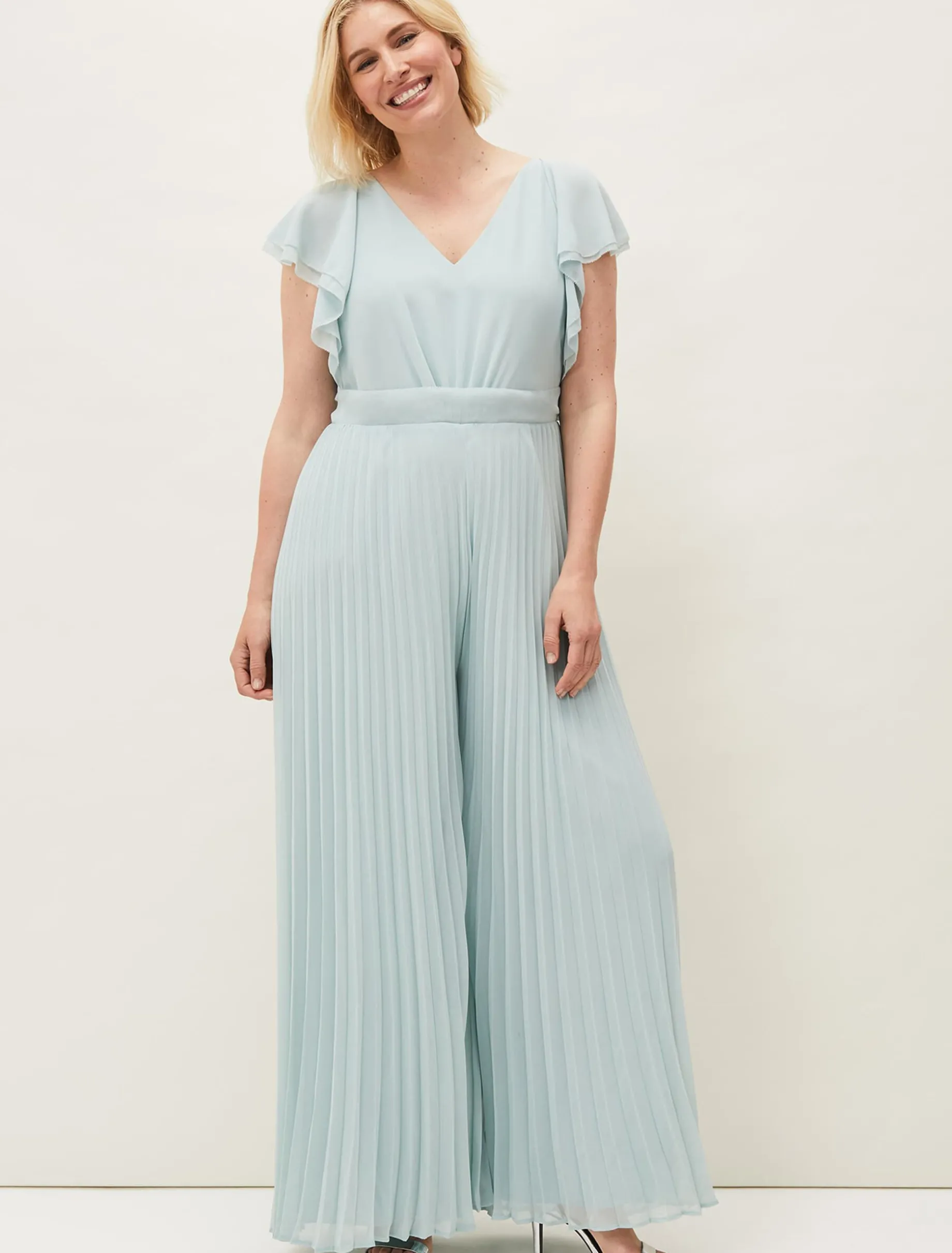 Hallie Pleated Wide Leg Jumpsuit