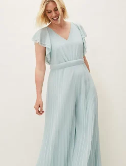 Hallie Pleated Wide Leg Jumpsuit