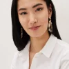 Hammered Finish Geo Shape Drop Earring
