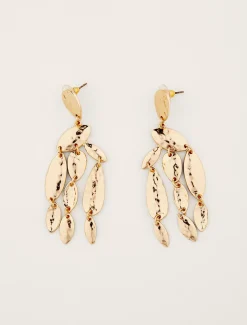 Hammered Finish Geo Shape Drop Earring