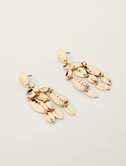 Hammered Finish Geo Shape Drop Earring