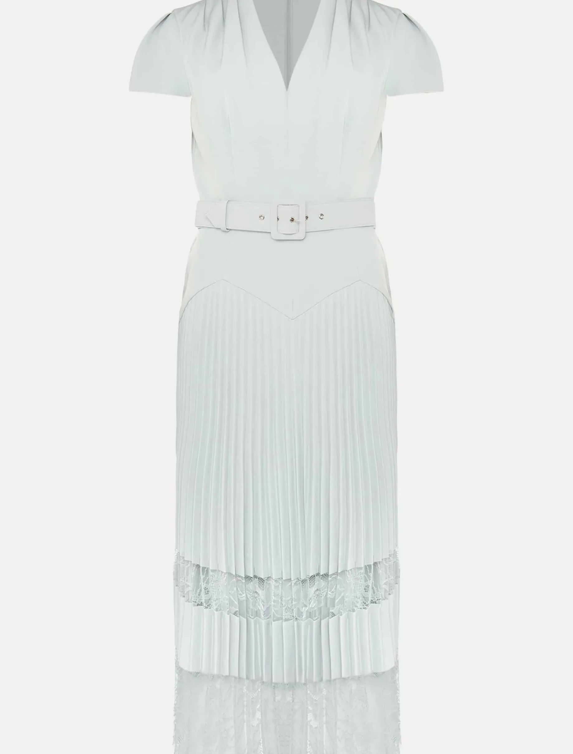 Hannah Pleated Lace Insert Dress