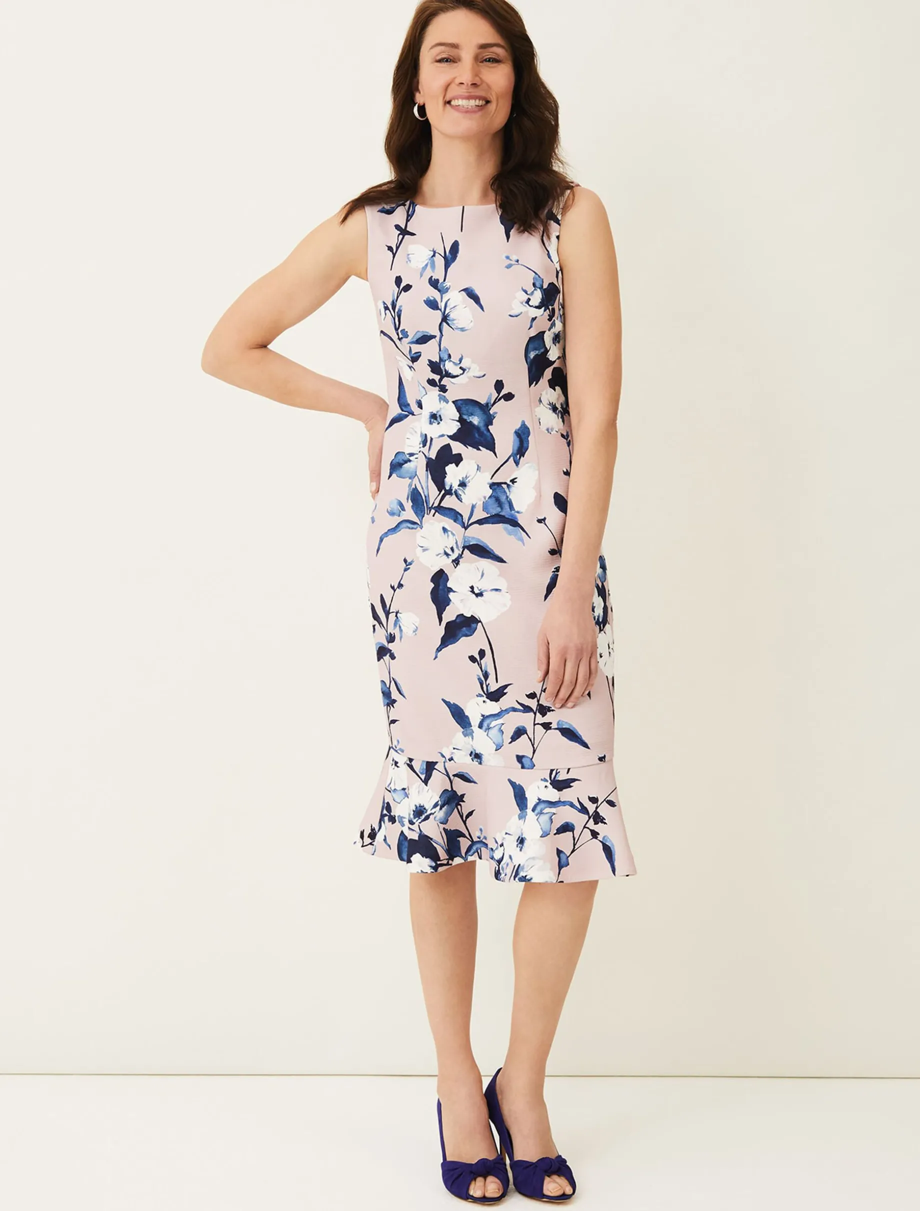 Harlie Floral Peplum Hem Dress