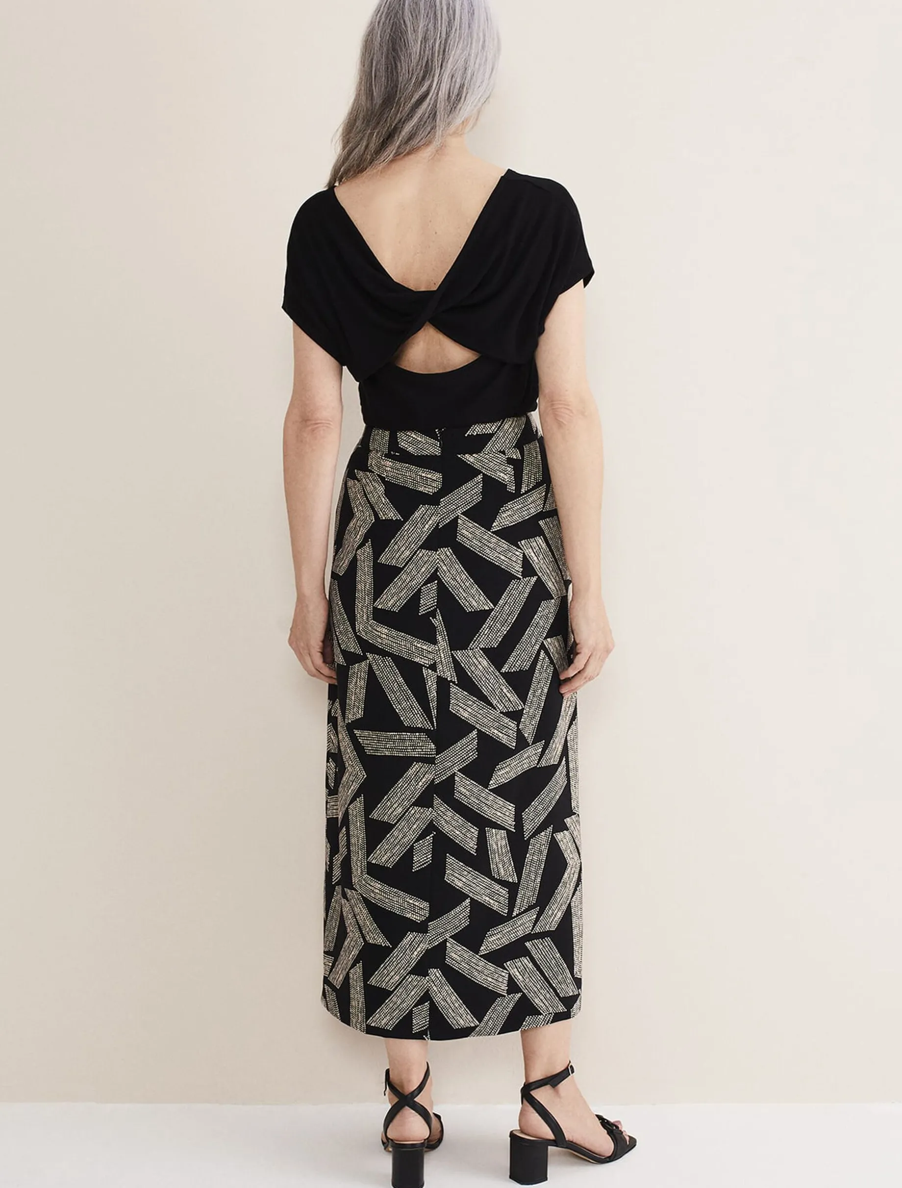Hatty Diagonal Dot Wrap Skirt