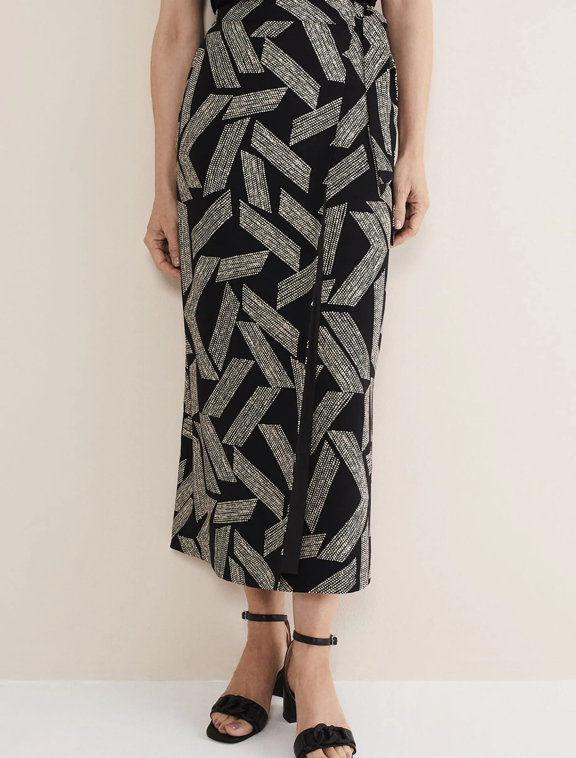 Hatty Diagonal Dot Wrap Skirt