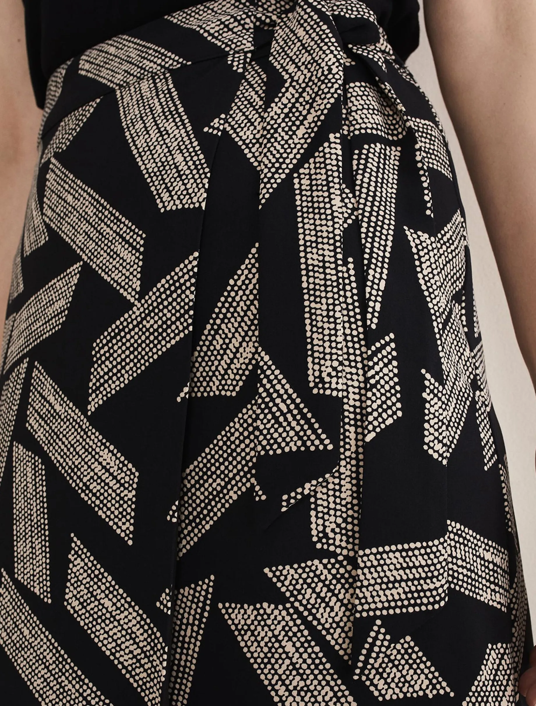 Hatty Diagonal Dot Wrap Skirt