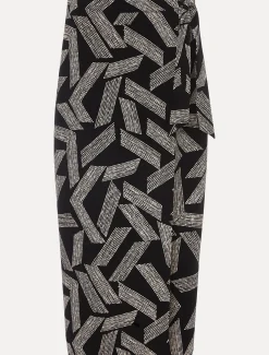 Hatty Diagonal Dot Wrap Skirt