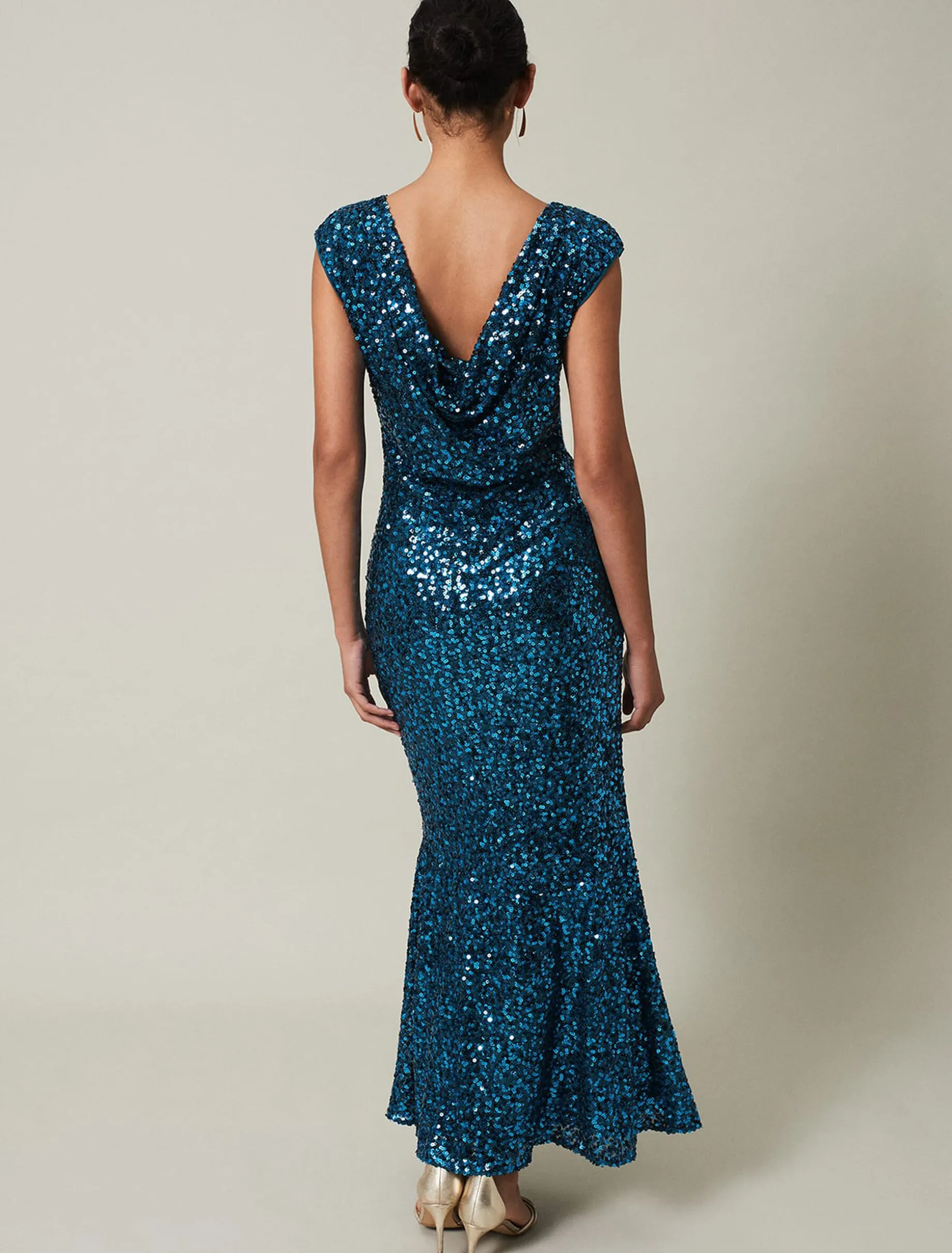 Haven Blue Sequin Maxi Dress
