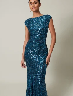 Haven Blue Sequin Maxi Dress
