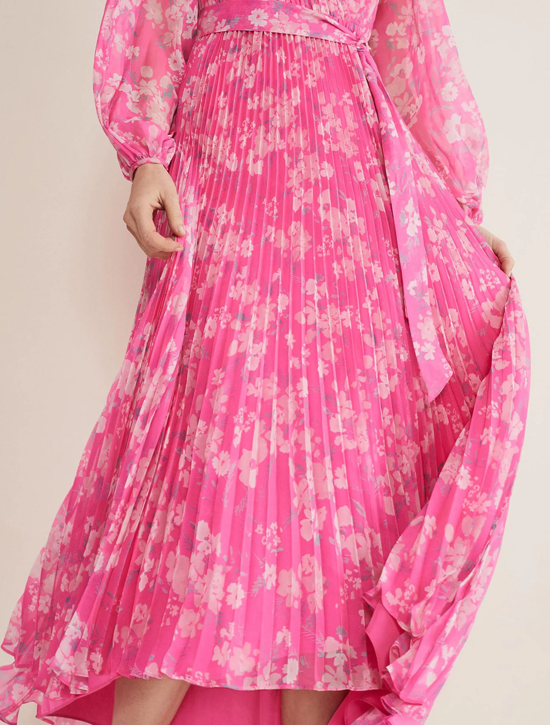 Hayley Floral Pleated Maxi Dress