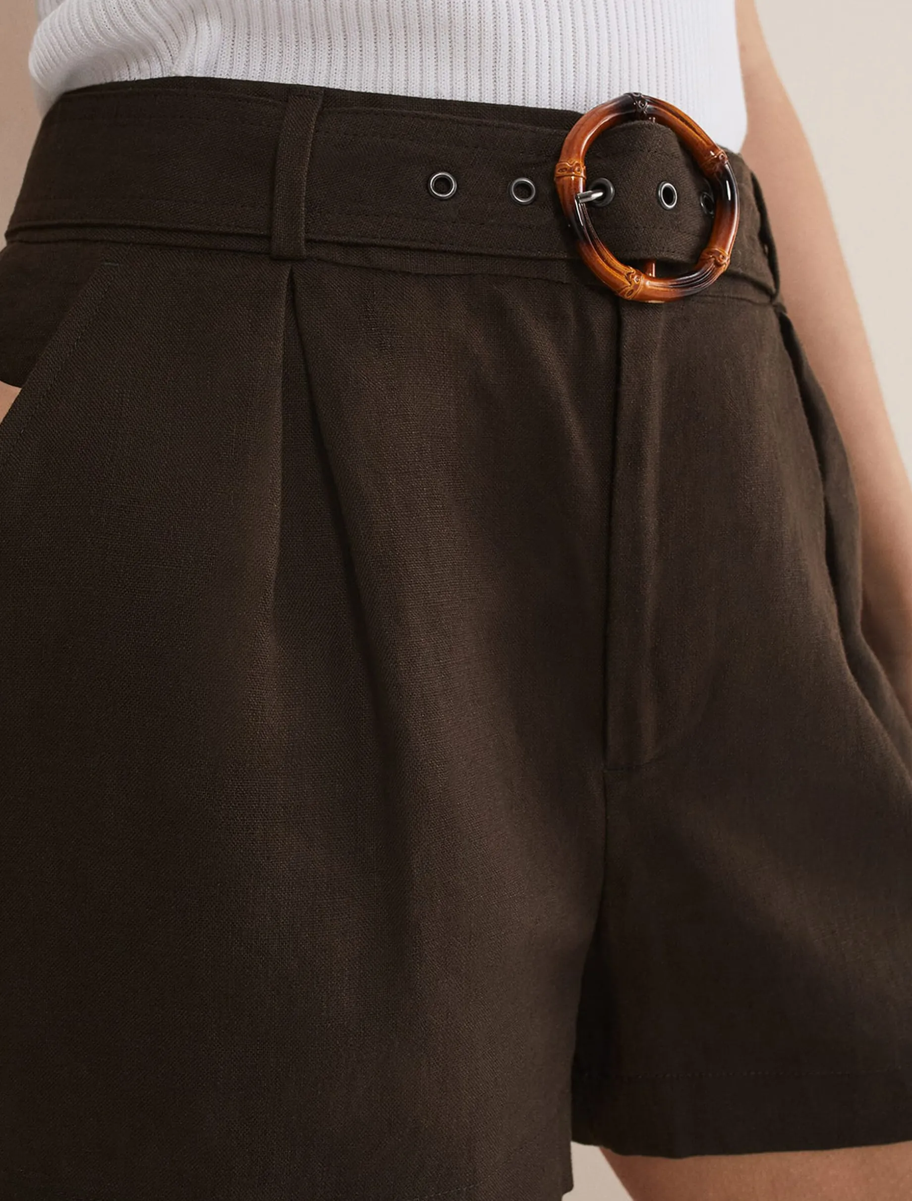 Hazel Belted Linen Short