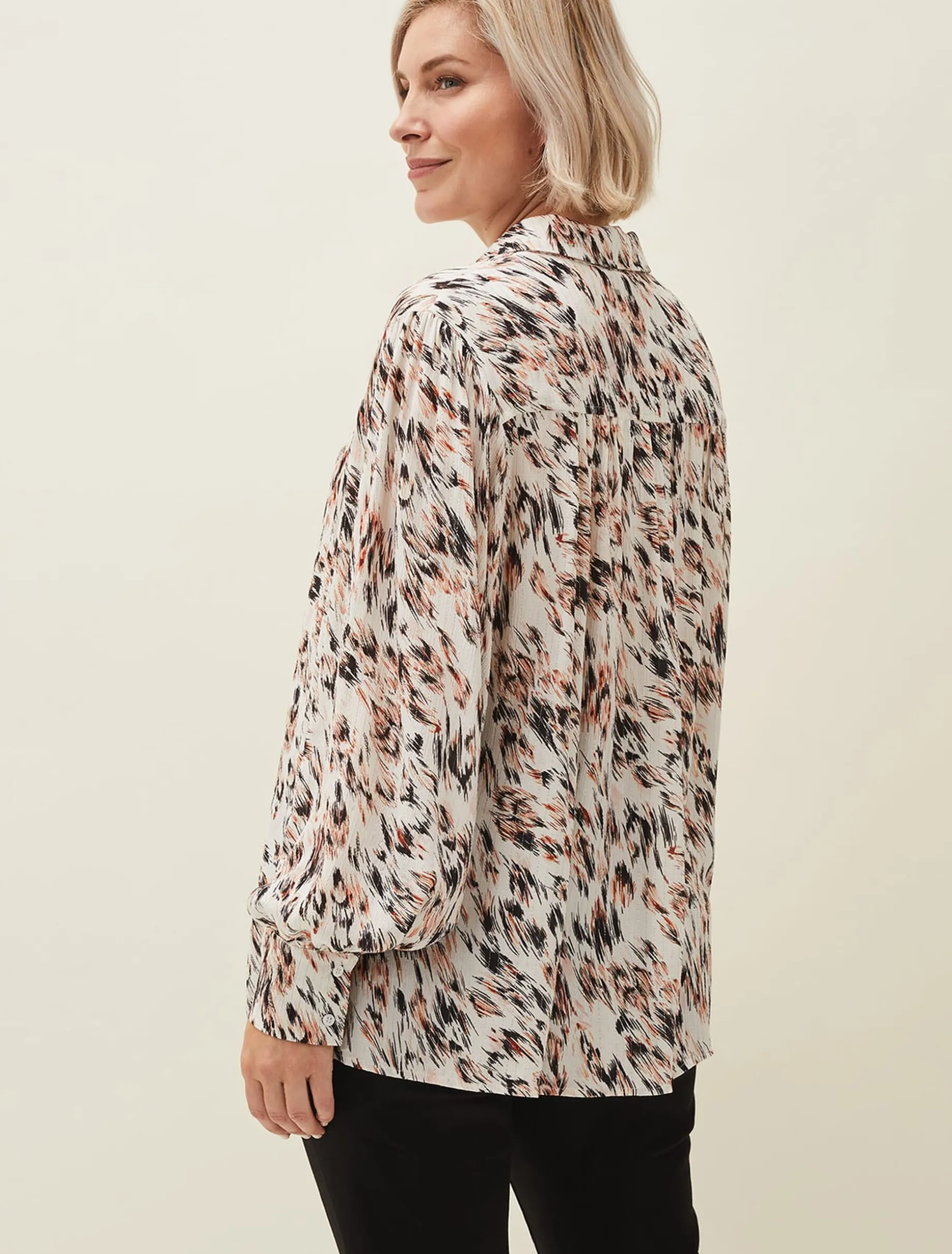 Helen Abstract Feather Print Blouse
