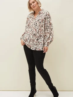 Helen Abstract Feather Print Blouse