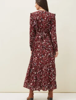 Helen Abstract Feather Print Midaxi Dress