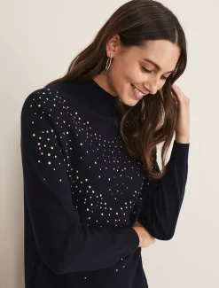 Helena Gold Stud Knit Dress