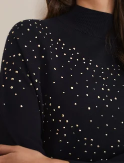 Helena Gold Stud Knit Dress
