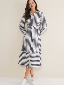 Henley Striped Midaxi Dress