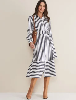 Henley Striped Midaxi Dress