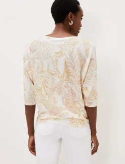 Hollie Cotton Palm Print Jumper