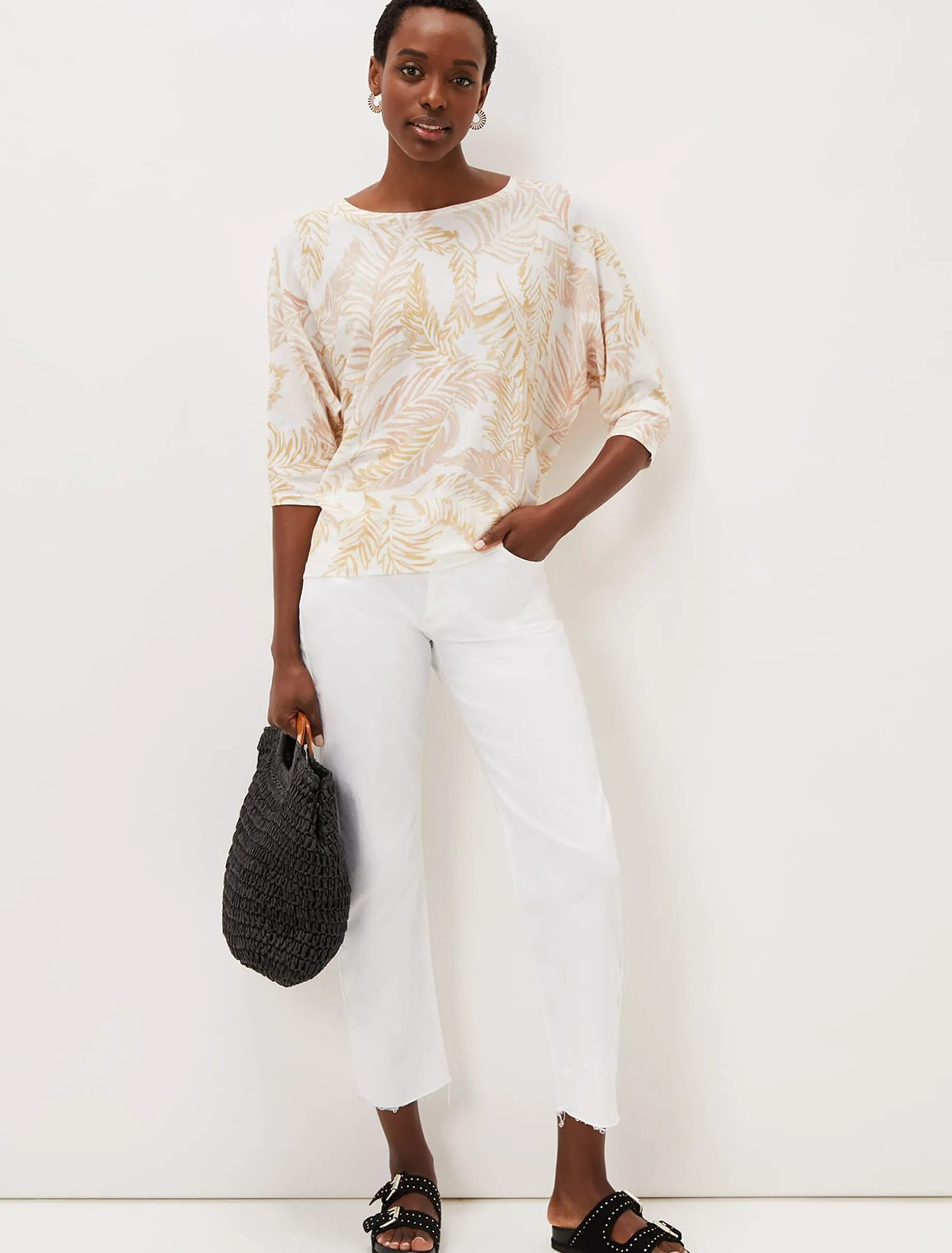 Hollie Cotton Palm Print Jumper