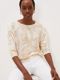 Hollie Cotton Palm Print Jumper