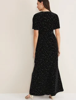 Holly Velvet Star Wrap Maxi Dress