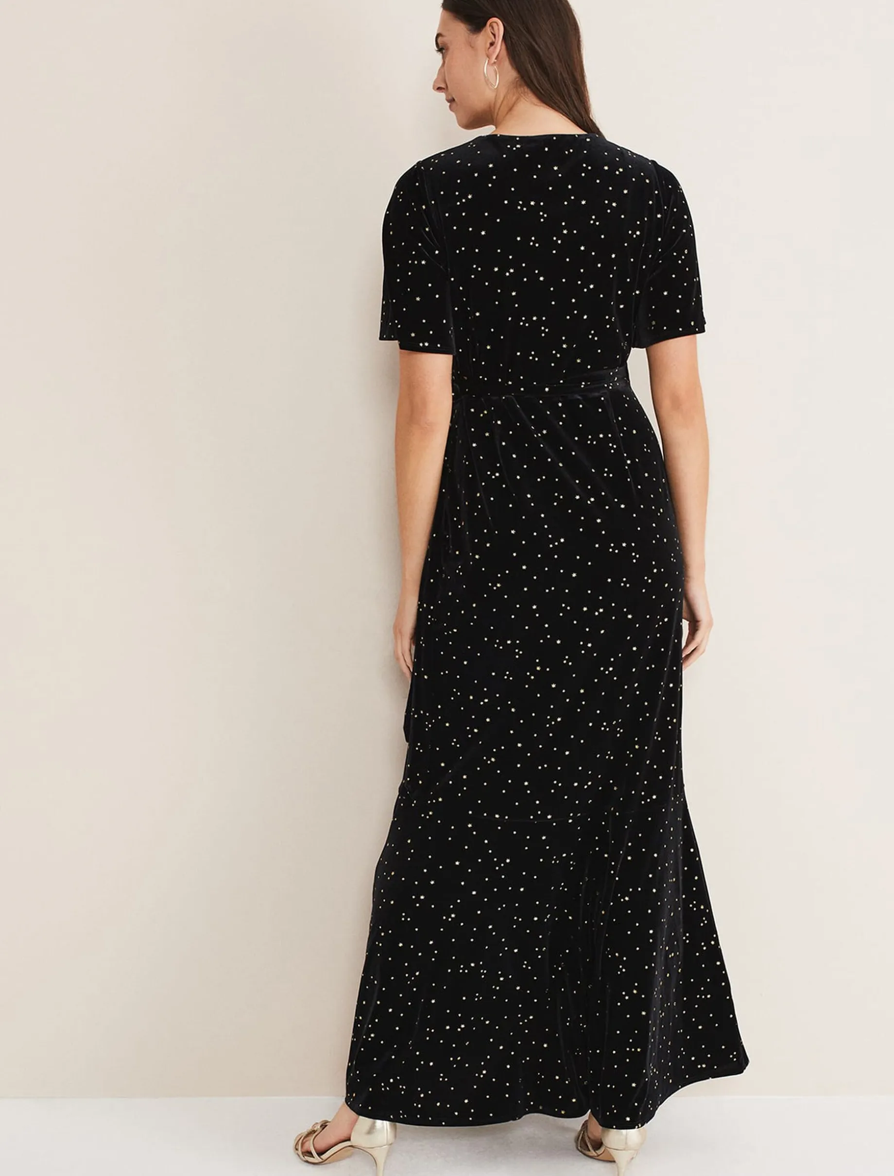 Holly Velvet Star Wrap Maxi Dress