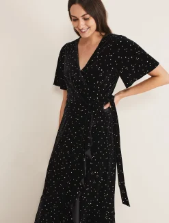 Holly Velvet Star Wrap Maxi Dress