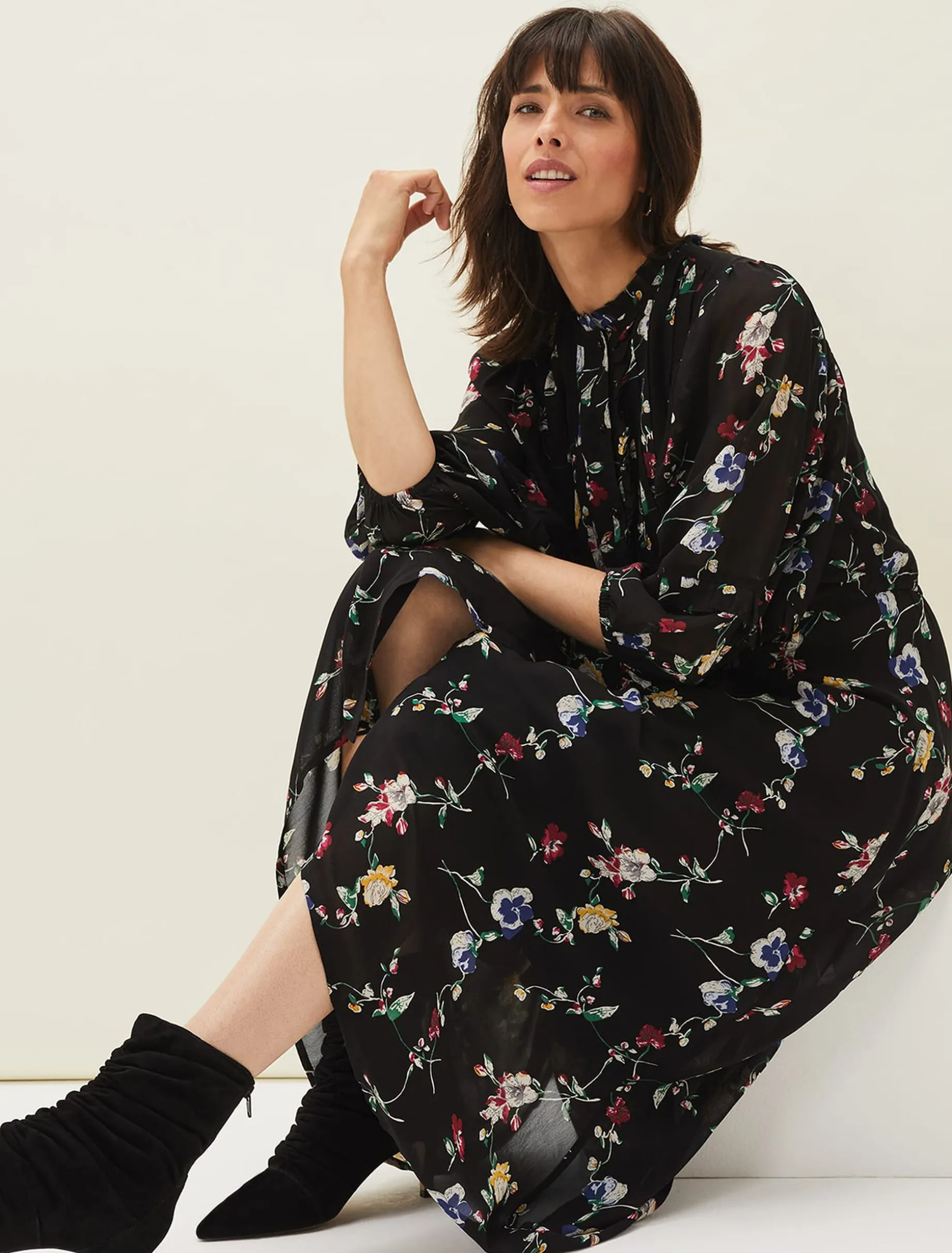 Imara Floral Print Midaxi Dress