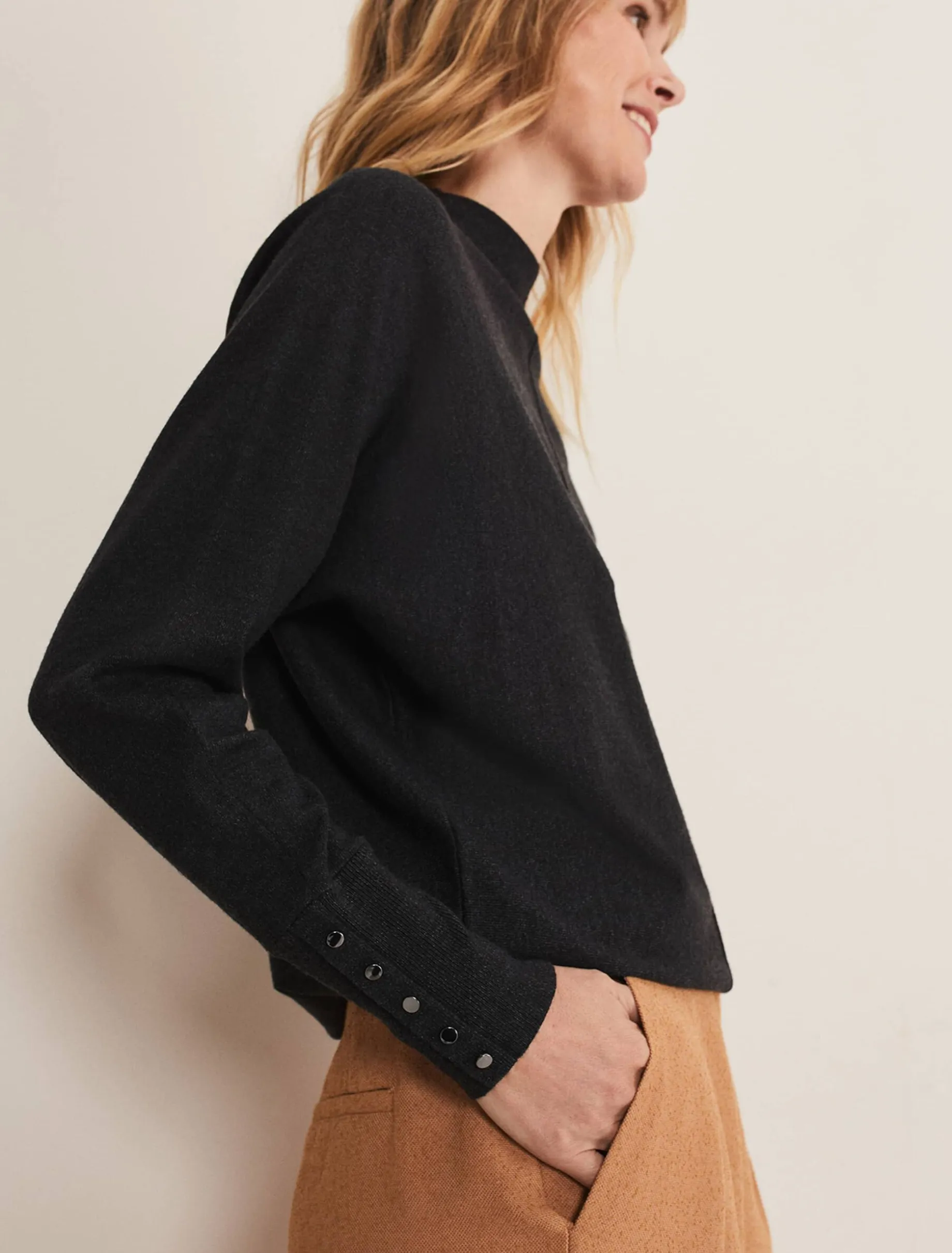 Indigo Button Cuff Easy Knit
