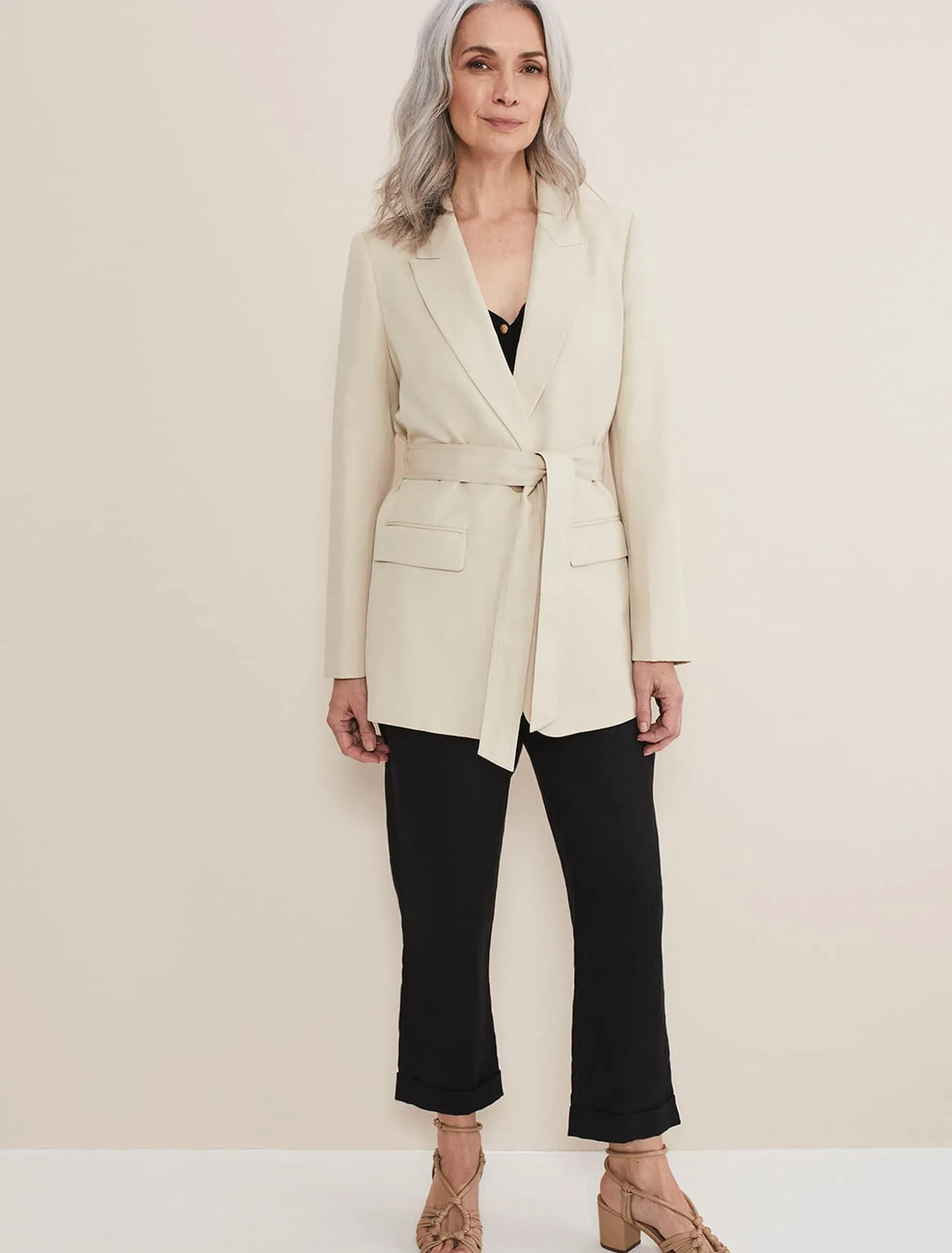 Inessa Linen Belted Blazer