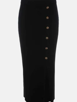 Irina Ribbed Button Detail Knit Skirt
