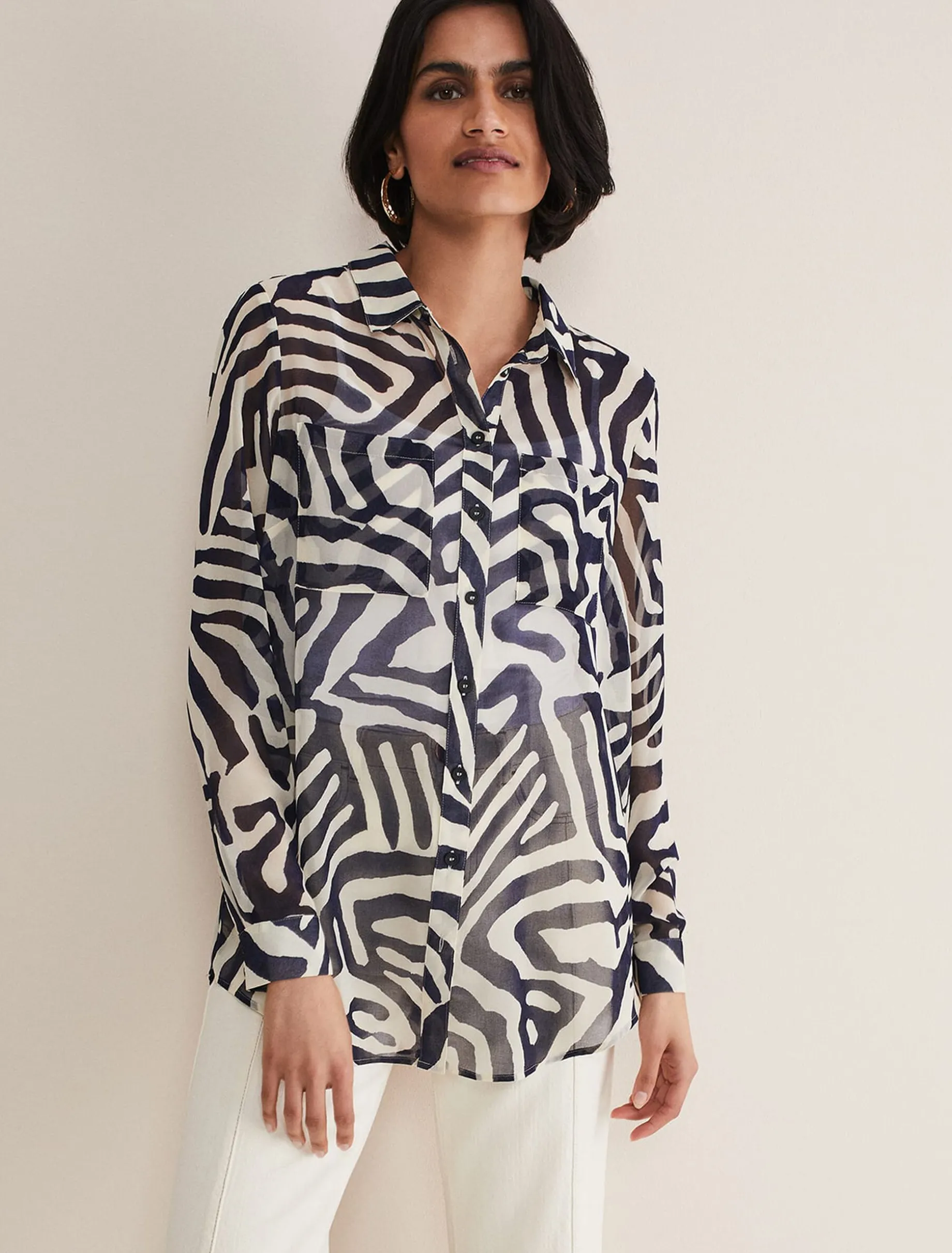 Isabella Printed Zebra Blouse