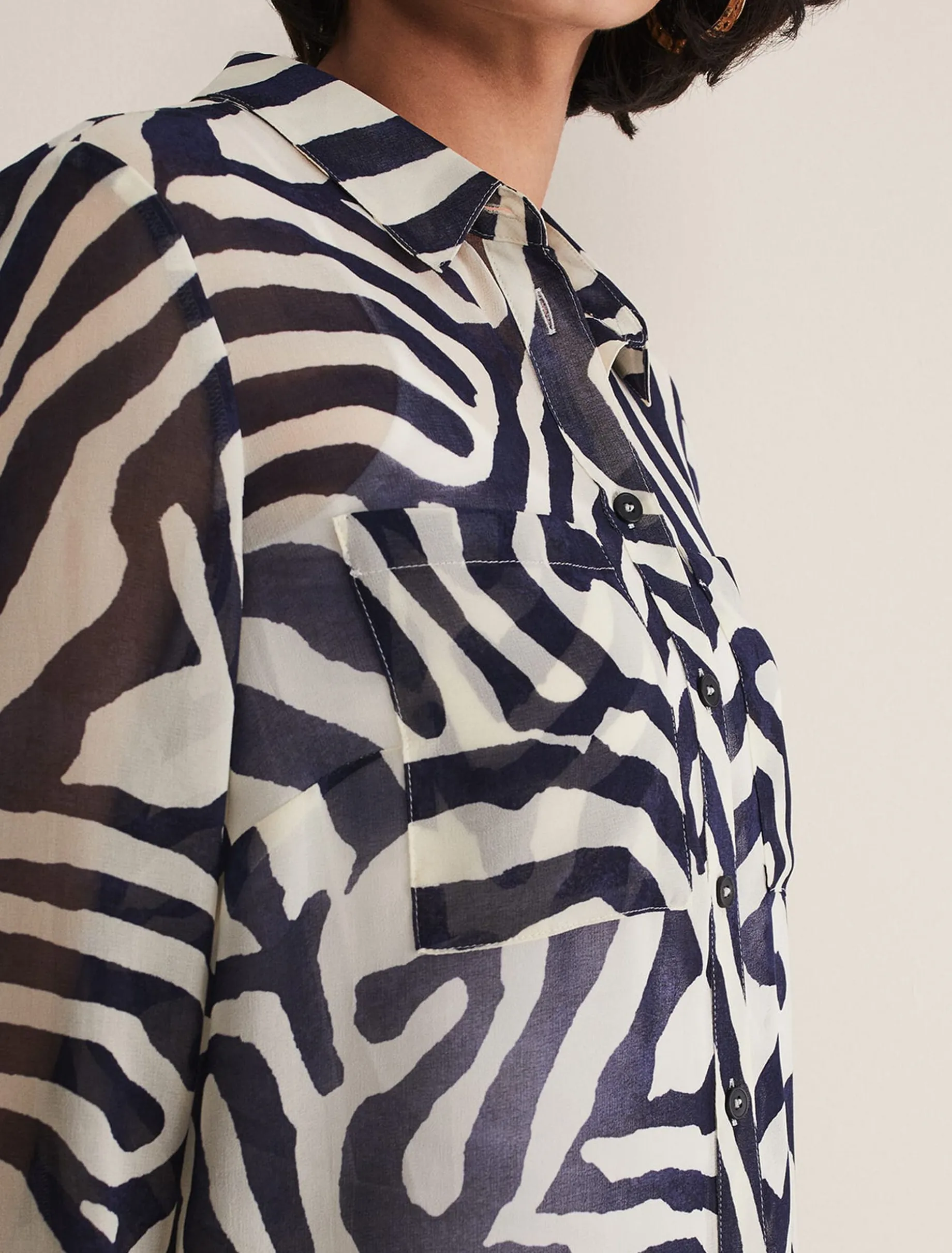 Isabella Printed Zebra Blouse