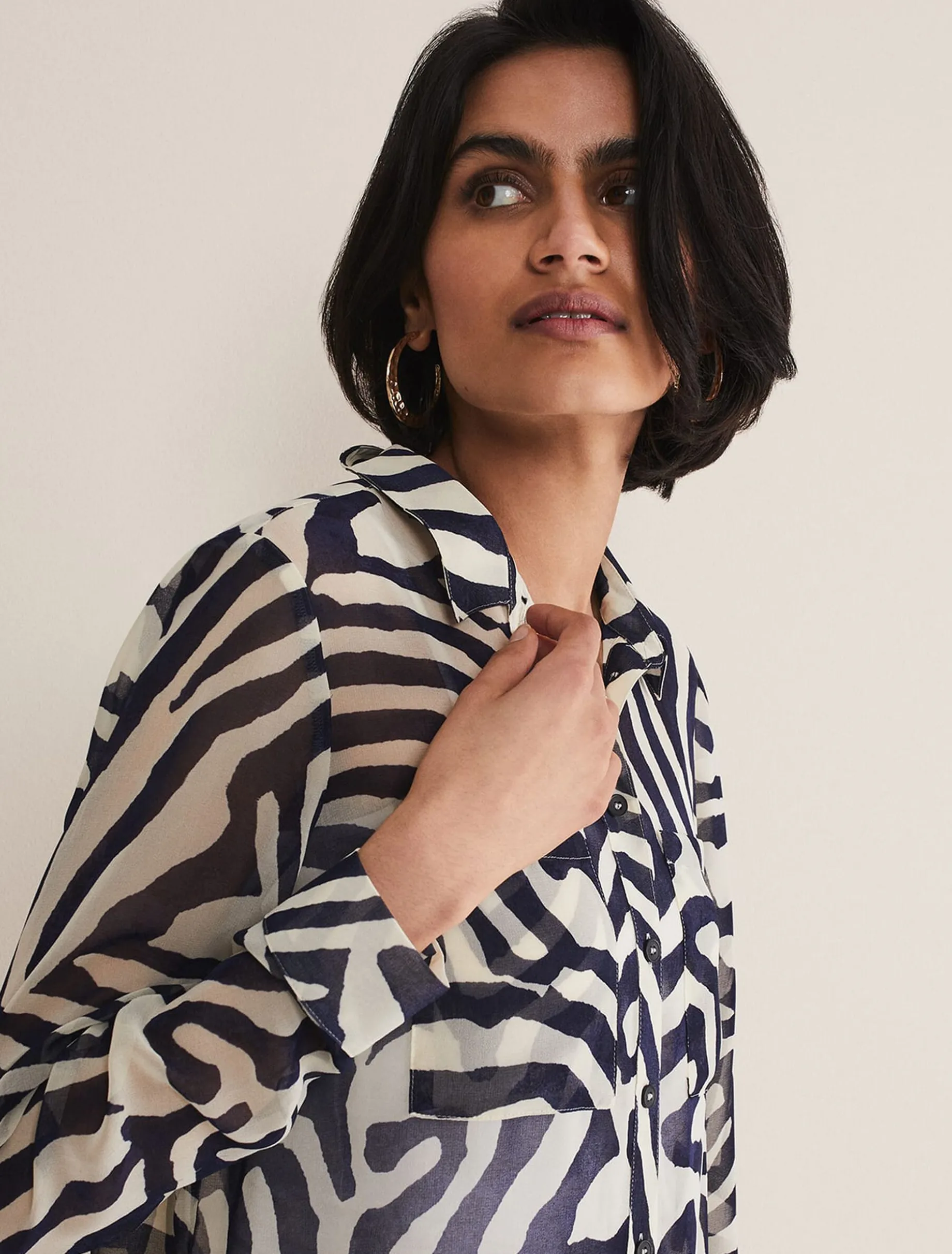 Isabella Printed Zebra Blouse
