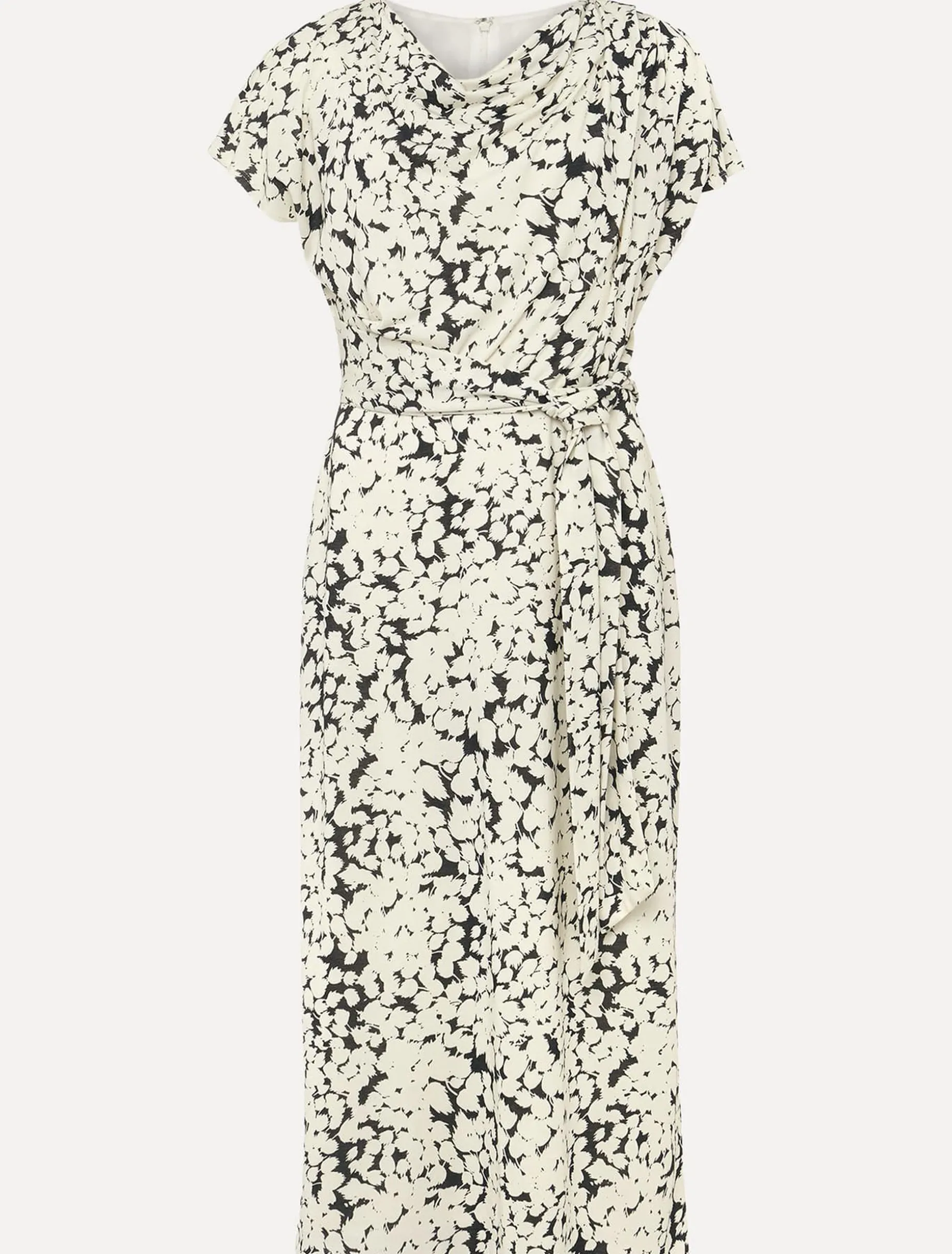 Jaelynn Ditsy Cowl Tie Waist Print Dress