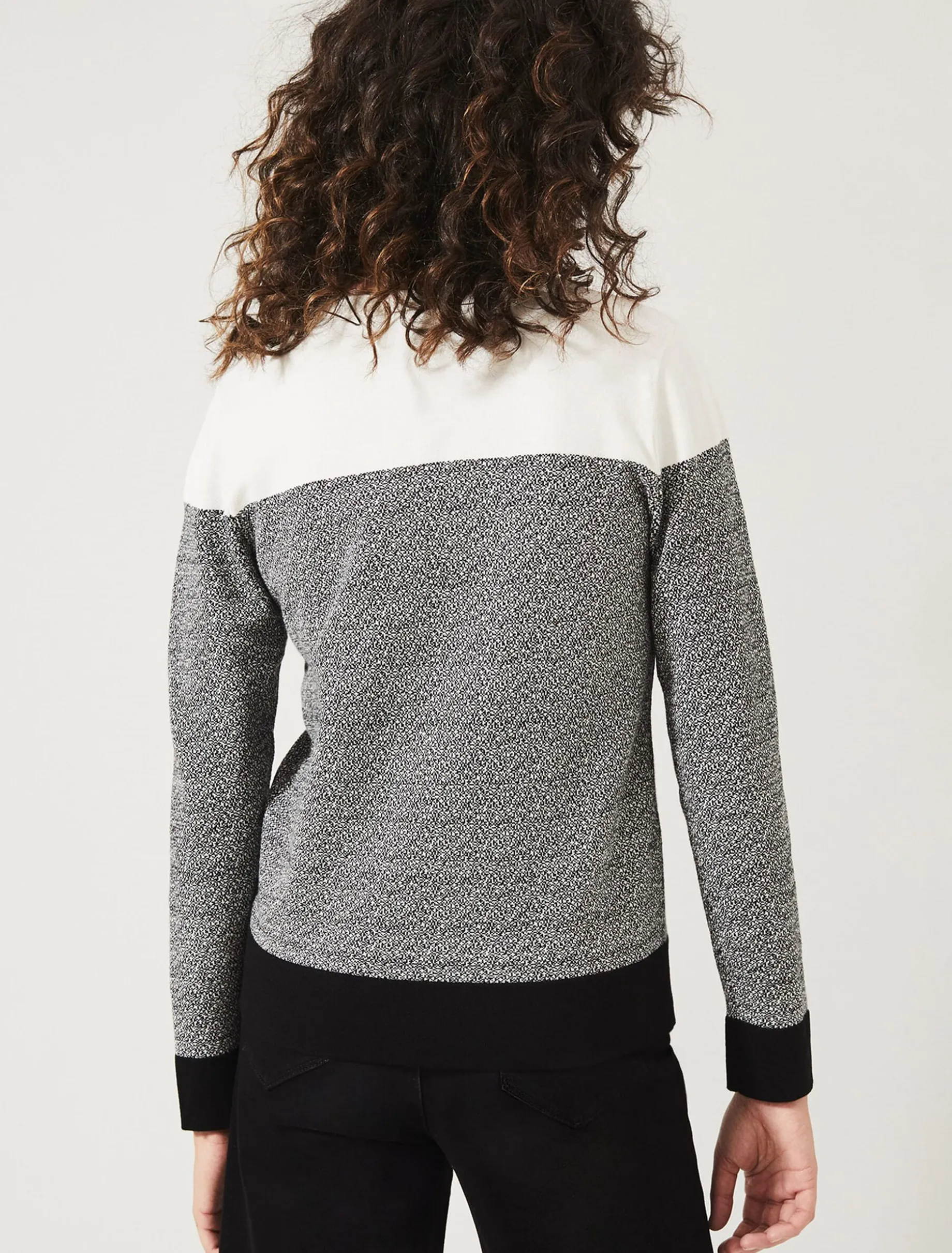 Jaliyah Jacquard Panel Knit Top