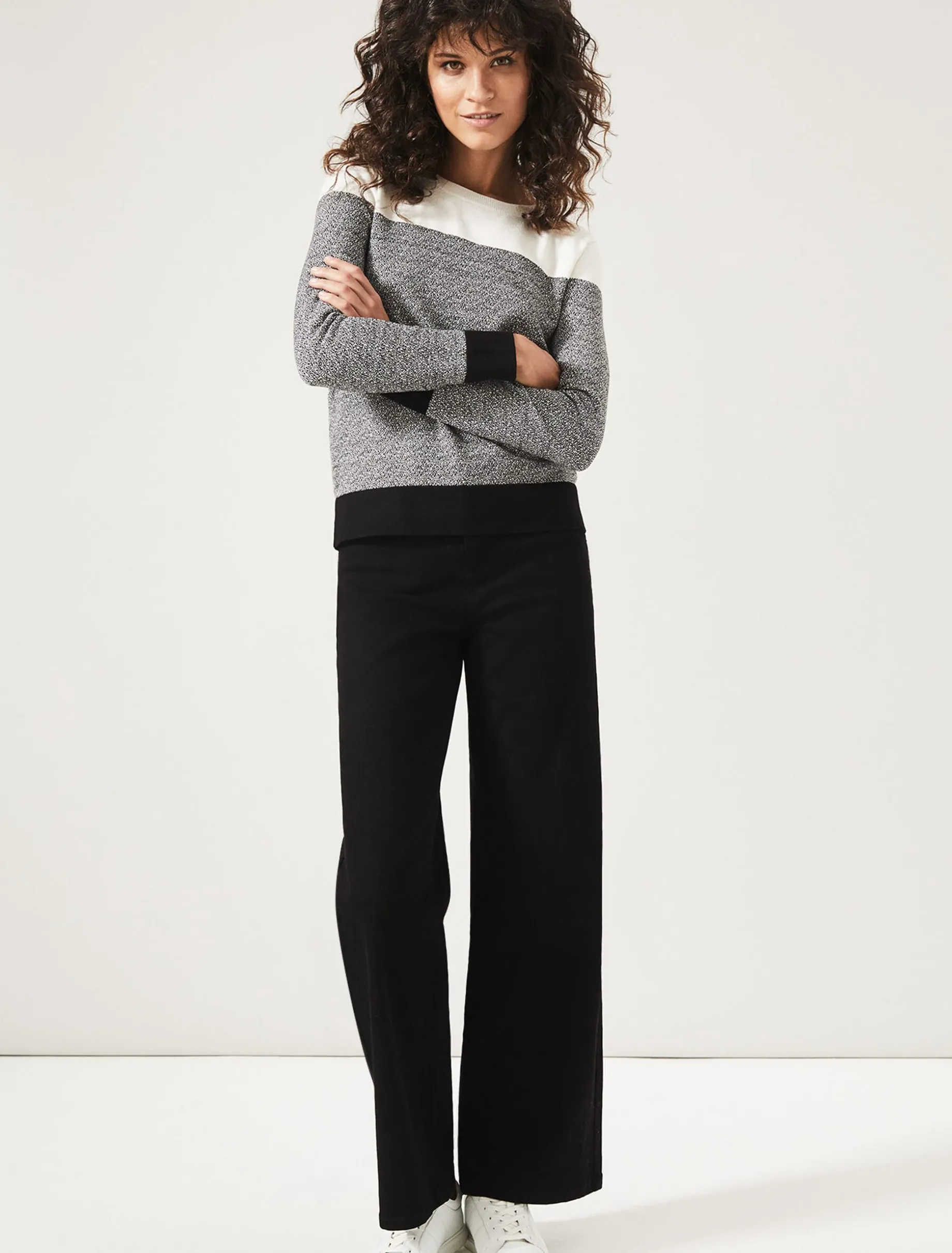 Jaliyah Jacquard Panel Knit Top