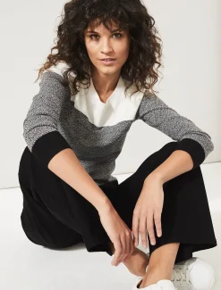 Jaliyah Jacquard Panel Knit Top