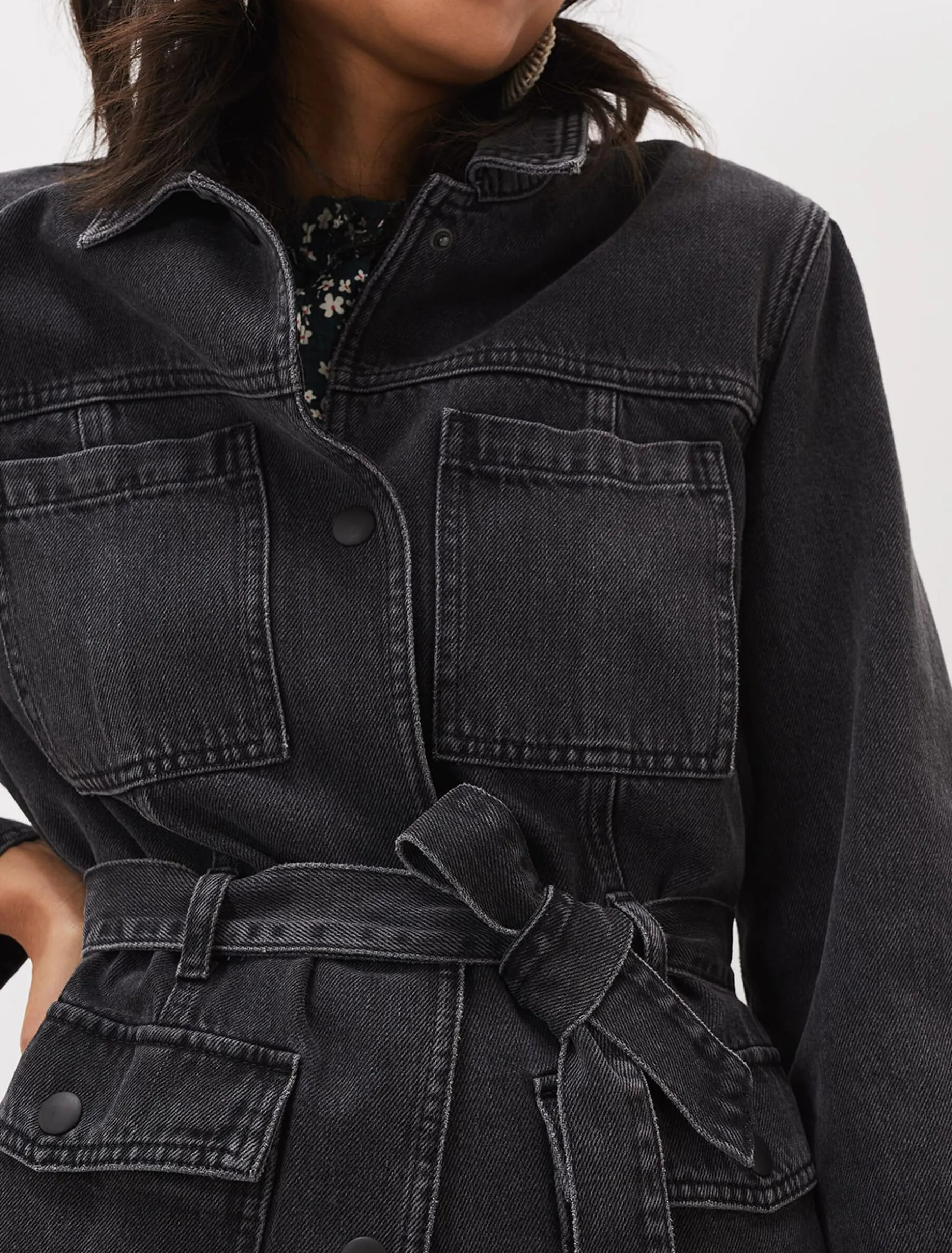 Jannah Denim Belted Shacket