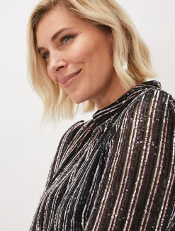 Jaylin Sequin Stripe Maxi Dress