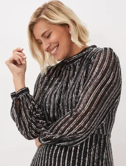 Jaylin Sequin Stripe Maxi Dress