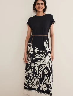 Jeanne Placement Print Jersey Maxi Dress