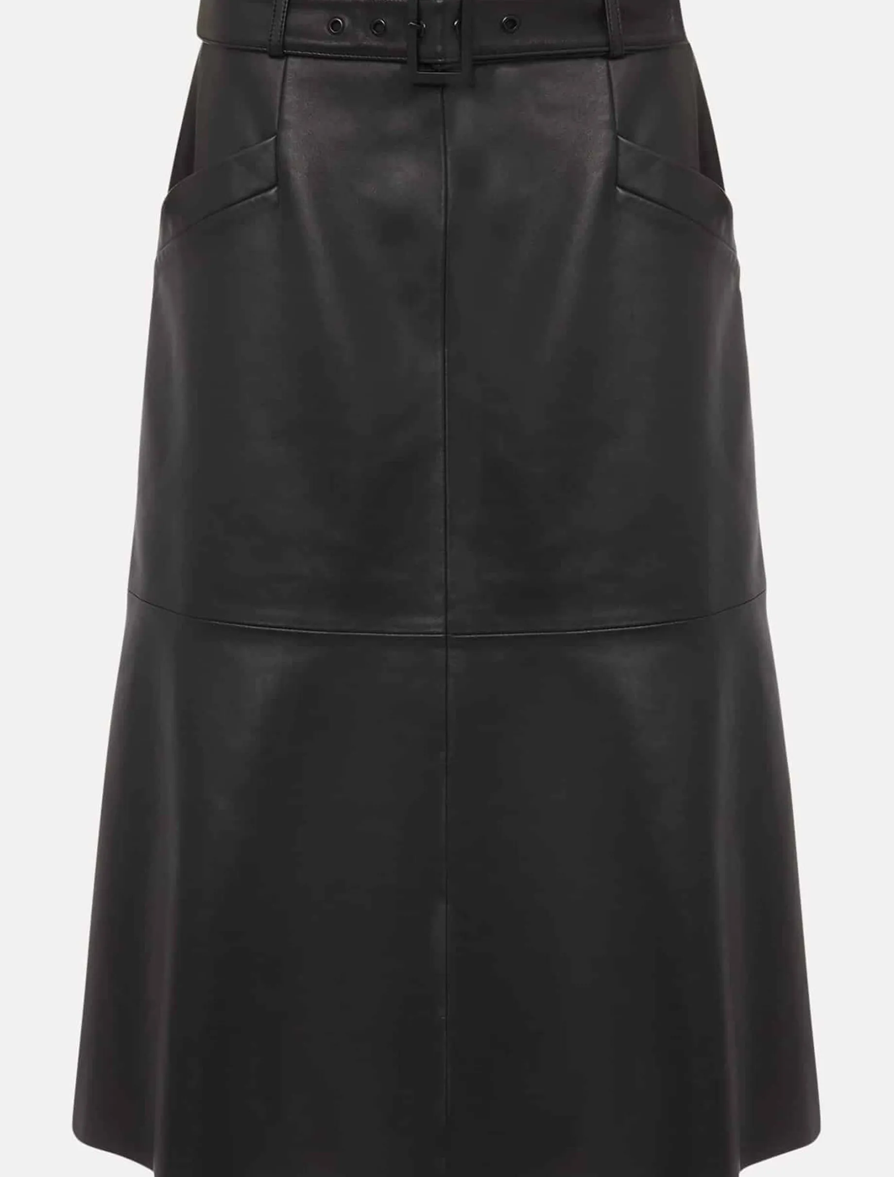 Jemma Leather A-Line Midi Skirt