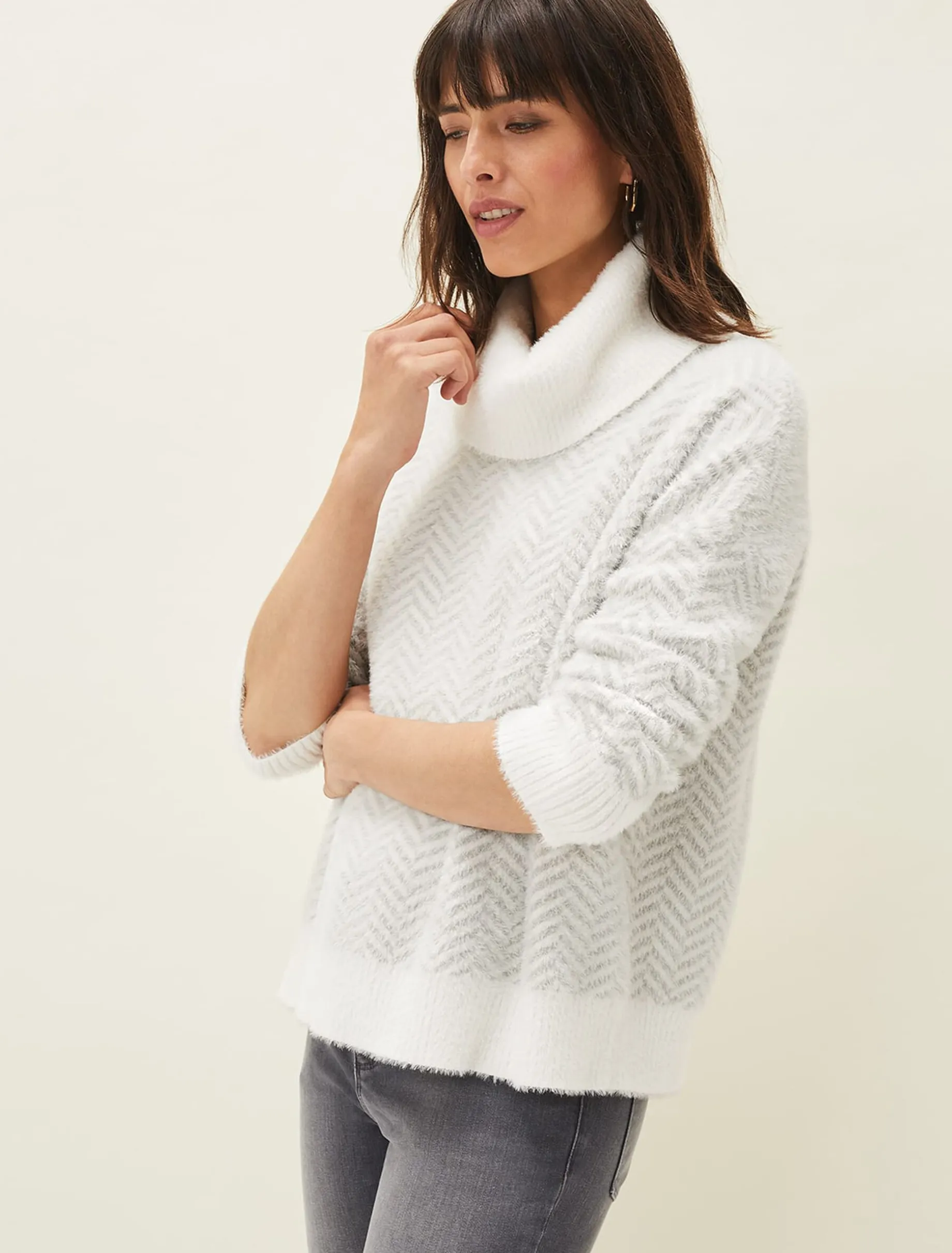 Jess Chevron Jacquard Chunky Jumper